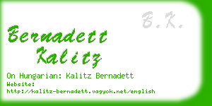 bernadett kalitz business card